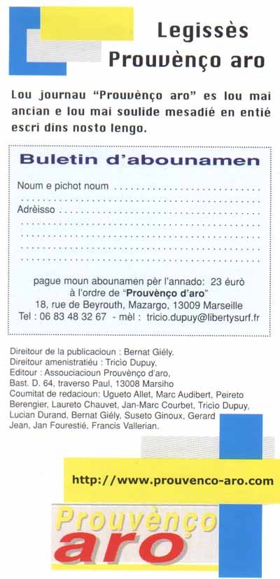 Quichas p�r tourna � la tiero di doucumen !